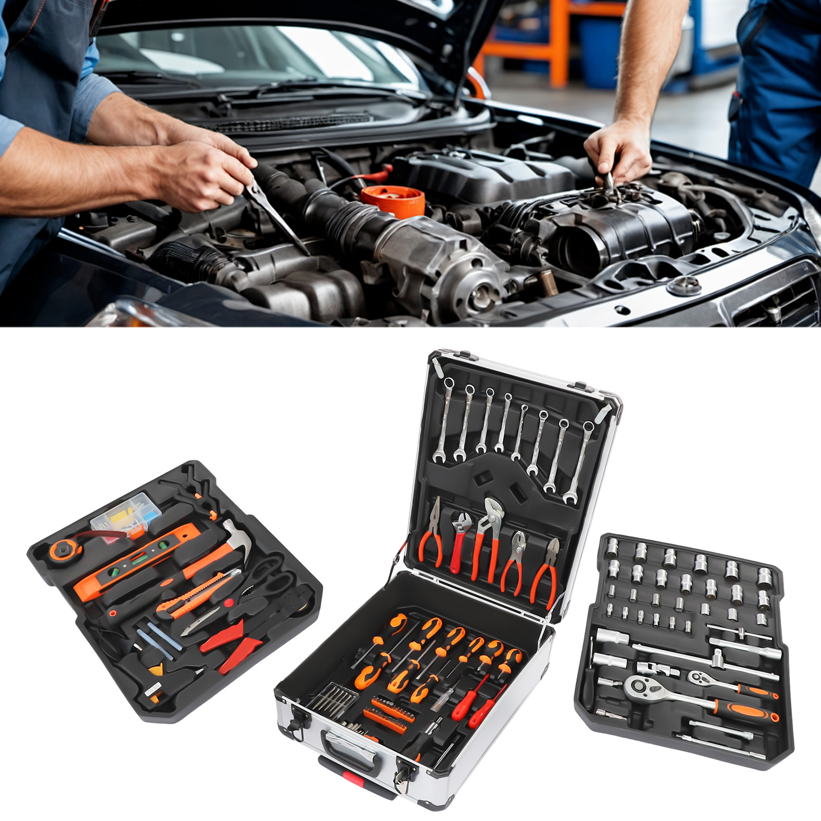 Car Workshop Tools Kit - 187PCS Carbon Steel Automotive Repair Tool