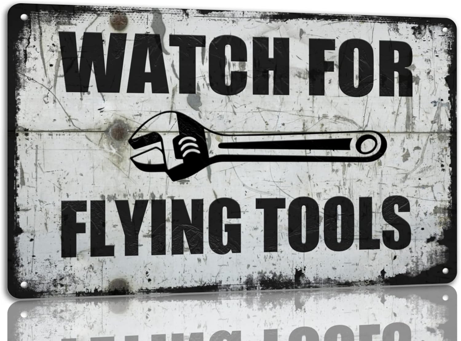 Tools In Metal Workshop - Watch For Flying Tools Metal Tin
